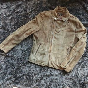 John Varvatos 100% Goat Suede Jacket, Olive